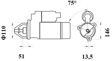 MAHLE ORIGINAL Starter 10241450 Spannung [V]: 24, Starterleistung [kW]: 4,0, Zähnezahl: 11, Flanschdurchmesser [mm]: 110, Anzahl der Befestigungsbohrungen: 3, Durchmesser der Befestigungspunkte [mm]: 146, Bohrungsdurchmesser 1 [mm]: 13,5, Drehrichtung: Drehrichtung im Uhrzeigersinn, für Schwungradtiefe [mm]: 51, Zahnteilung [mm]: 14,6, Getriebeart: mit Reduktionsgetriebe 2.