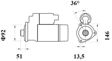 MAHLE ORIGINAL Starter 10241459 Spannung [V]: 24, Starterleistung [kW]: 5,5, Zähnezahl: 12, Flanschdurchmesser [mm]: 92, Anzahl der Befestigungsbohrungen: 3, Durchmesser der Befestigungspunkte [mm]: 146, Bohrungsdurchmesser 1 [mm]: 13,5, Drehrichtung: Drehrichtung im Uhrzeigersinn, für Schwungradtiefe [mm]: 51, Zahnteilung [mm]: 16,0, Klemme: 31, Getriebeart: mit Reduktionsgetriebe 2.