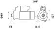 MAHLE ORIGINAL Starter 10241451 Spannung [V]: 24, Starterleistung [kW]: 5,0, Zähnezahl: 10, Flanschdurchmesser [mm]: 89, Anzahl der Befestigungsbohrungen: 3, Durchmesser der Befestigungspunkte [mm]: 127, Bohrungsdurchmesser 1 [mm]: 11,5, Drehrichtung: Drehrichtung im Uhrzeigersinn, für Schwungradtiefe [mm]: 51, Zahnteilung [mm]: 15,45, Getriebeart: mit Reduktionsgetriebe 2.