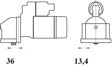 MAHLE ORIGINAL Starter 11172617 Spannung [V]: 12, Starterleistung [kW]: 2,0, Zähnezahl: 12, Flanschdurchmesser [mm]: 0, Befestigungswinkel [Grad]: 180, Anzahl der Befestigungsbohrungen: 2, Durchmesser der Befestigungspunkte [mm]: 89, Bohrungsdurchmesser 1 [mm]: 13,4, Drehrichtung: Drehrichtung im Uhrzeigersinn, für Schwungradtiefe [mm]: 36, Getriebeart: mit Reduktionsgetriebe 2.