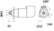 MAHLE ORIGINAL Starter 11172920 Spannung [V]: 24, Starterleistung [kW]: 5,4, Zähnezahl: 9, Flanschdurchmesser [mm]: 92,0, Befestigungswinkel [Grad]: 105,0, Anzahl der Befestigungsbohrungen: 3, Durchmesser der Befestigungspunkte [mm]: 146,0, Bohrungsdurchmesser 1 [mm]: 13,5, Drehrichtung: Drehrichtung im Uhrzeigersinn, für Schwungradtiefe [mm]: 51,0, Klemme: 31 2.