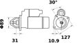 MAHLE ORIGINAL Starter 11172793 Spannung [V]: 24, Starterleistung [kW]: 4,0, Zähnezahl: 11, Flanschdurchmesser [mm]: 89,0, Anzahl der Befestigungsbohrungen: 3, Durchmesser der Befestigungspunkte [mm]: 127,0, Bohrungsdurchmesser 1 [mm]: 10,9, Drehrichtung: Drehrichtung im Uhrzeigersinn, für Schwungradtiefe [mm]: 31,0, Zahnteilung [mm]: 14,39 2.