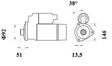 MAHLE ORIGINAL Starter 11172942 Spannung [V]: 24, Starterleistung [kW]: 5,5, Zähnezahl: 12, Flanschdurchmesser [mm]: 92, Anzahl der Befestigungsbohrungen: 3, Durchmesser der Befestigungspunkte [mm]: 146, Bohrungsdurchmesser 1 [mm]: 13,5, Drehrichtung: Drehrichtung im Uhrzeigersinn, für Schwungradtiefe [mm]: 51, Zahnteilung [mm]: 15,85, Getriebeart: mit Reduktionsgetriebe 2.