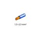 LAMPA Leitungsverbinder 579057 40 PCs/Pack, D: 6,3 x 0,8 mm, für 1,5-2,5 mm2 Kabel mit blauer Kunststoff-Isolierung Schiebkoch Daddy (20 PCs) + nicht isoliertes Schieber-Cheulas Dad-Mutter (20 PCs) 3.