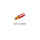 LAMPA Leitungsverbinder 579076 10 PCs/Pack, D: 4 mm, für ein Kabel von 0,5-1,5 mm2 mit rotem Kunststoff-Isolationsrundstecker 3.