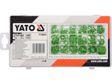 YATO Dichtungssatz, Kompressor 11647410 O-Ring-Set für 270 Stück Klimaanlage. Größen: Zoll- und Metrikgrößen-Mischung. Material: HNBR-Gummi. Anwendung: zum Abdichten von Öl- und Chemikalienbeständigkeiten von Klimaanlagen. Lagerung: Plastikkassette mit Fach. 2.