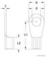 ELPARTS Leitungsverbinder 10738115 10 Stück / Packung.
Steckerausführung: Ringverbinder, DIN/ISO: 46211 A, Querschnitt [mm2] von: 25, Querschnitt [mm2] bis: 50, Kenngröße: 12 x 8,2, Bohrung-O [mm]: 13, Länge 1 [mm]: 38, Länge 2 [mm]: 16,4, Breite [mm]: 22, Dicke/Stärke [mm]: 2, Oberfläche: feuerverzinnt, Material: Messing 2.