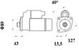 MAHLE ORIGINAL Starter 11172972 Spannung [V]: 24, Starterleistung [kW]: 5,5, Zähnezahl: 12, Flanschdurchmesser [mm]: 89, Anzahl der Befestigungsbohrungen: 3, Durchmesser der Befestigungspunkte [mm]: 127, Bohrungsdurchmesser 1 [mm]: 13,5, Drehrichtung: Drehrichtung im Uhrzeigersinn, für Schwungradtiefe [mm]: 43, Zahnteilung [mm]: 15,35, Klemme: 31, Getriebeart: mit Reduktionsgetriebe 2.