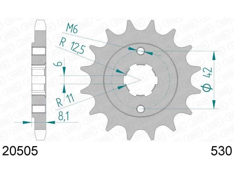 AFAM Kettenrad 10505415 Zuerst für Chain 530, Zahnnummer: 17