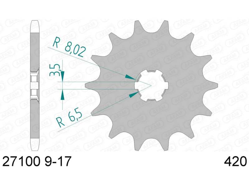 AFAM Kettenrad 10502461 Zuerst für Chain 420, Zahnnummer: 15