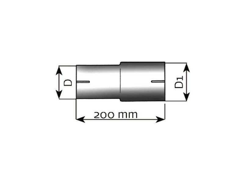 DINEX Reduzierverlängerung für Auspuff 505828 Durchmesser [mm]: 51, Rohrverbinder: Klemmschelle, Durchmesser 1 [mm]: 60,5, Höhe [mm]: 65, Länge [mm]: 200, Breite [mm]: 65 1.