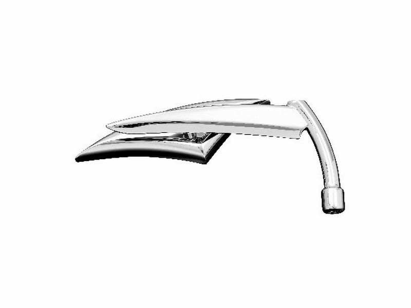 HIGHWAY HAWK Rückspiegel Motorräder 117610 Set, Razorblade, Chrom, (2pcs) M10, Yamaha rechts -Hand, HD -Adapter: 91-304008 A - 16 cm B -5 cm c - 20 cm d - 9cm