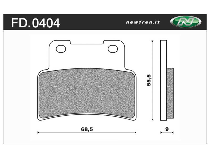 NEWFREN Brake pad for motorcycle 10612310 Road TT Pro Organic, Set, for a Brake Discs!