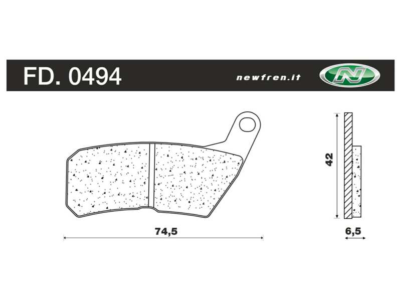 NEWFREN Brake pad for motorcycle 10612393 Off Road, Dirt, Organic, Set, For a Brake Discs!