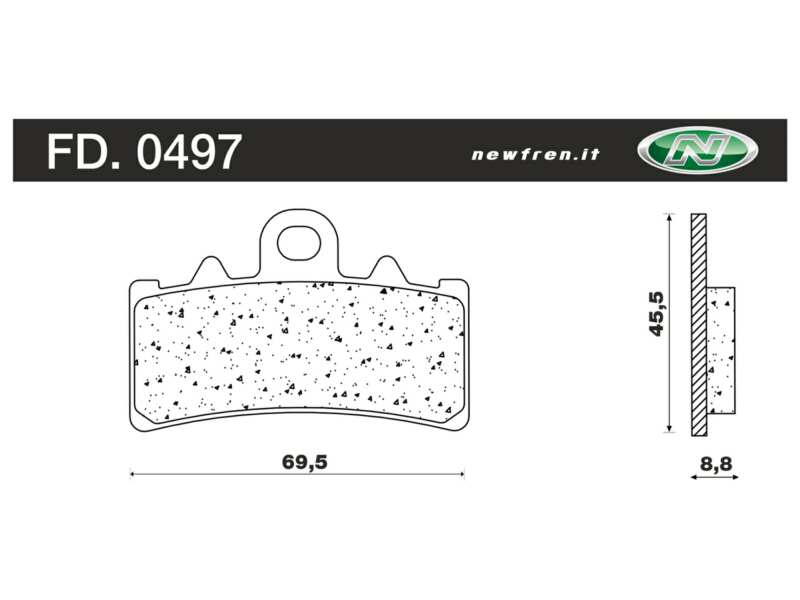 NEWFREN Brake pad for motorcycle 10612397 Road, Touring, Organic, Set, For a Brake Discretion!