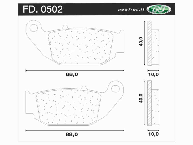 NEWFREN Brake pad for motorcycle 10612405 Road, Touring, Sintered, Set, for a Brake Discs!