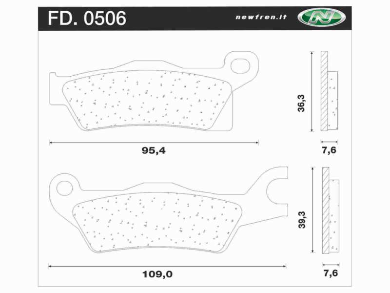 NEWFREN Brake pad for motorcycle 10612409 Off-Road, ATV, Sinter, Set, for a Brake Discs!