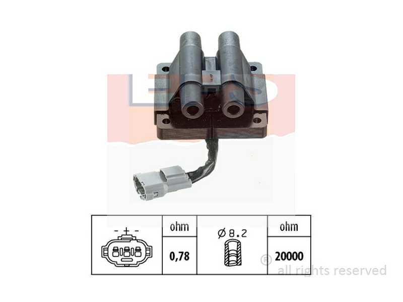 EPS-FACET Zündspule 198947 Widerstand [Ohm]: 0,78, 20000
