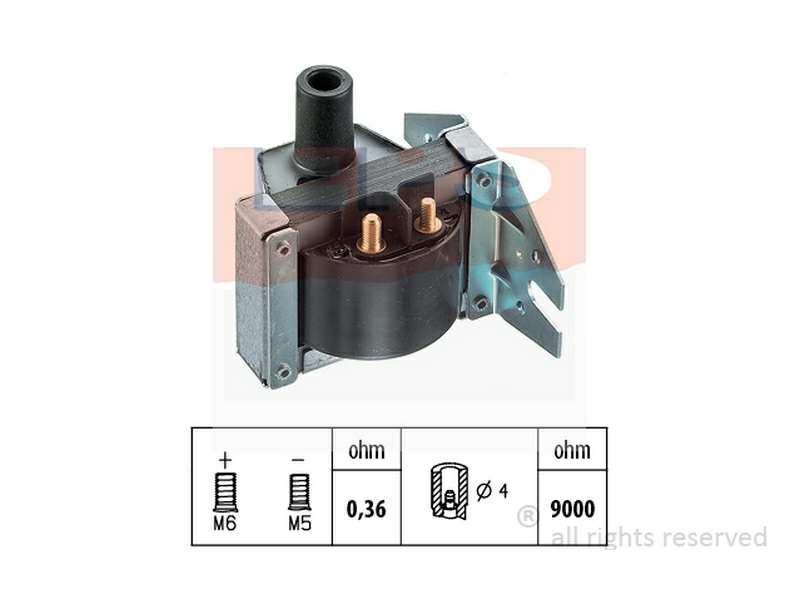 EPS-FACET Zündspule 198950 BOSCH
Widerstand [Ohm]: 0,36, 9000