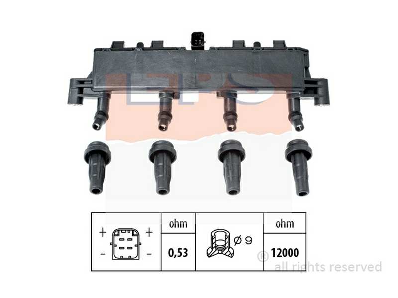 EPS-FACET Zündspule 199039 Widerstand [Ohm]: 0,53, 12000
