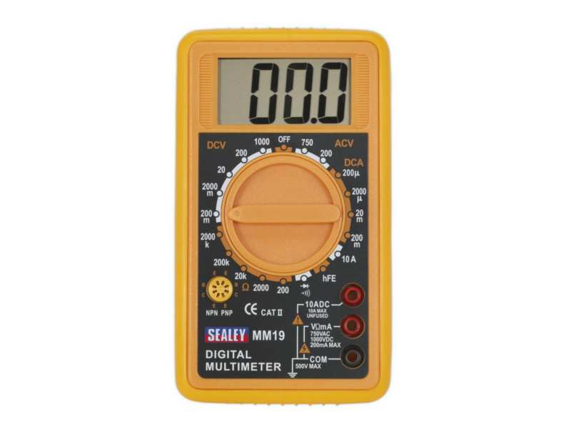 SEALEY Digitales Multimeter 330697 Nicht mietbar, nur zum Verkauf! 7 Funktional, AC: 0-750V, DC: 0-1000V, DC: Max 10a, Resistenz: max 200 KOHM