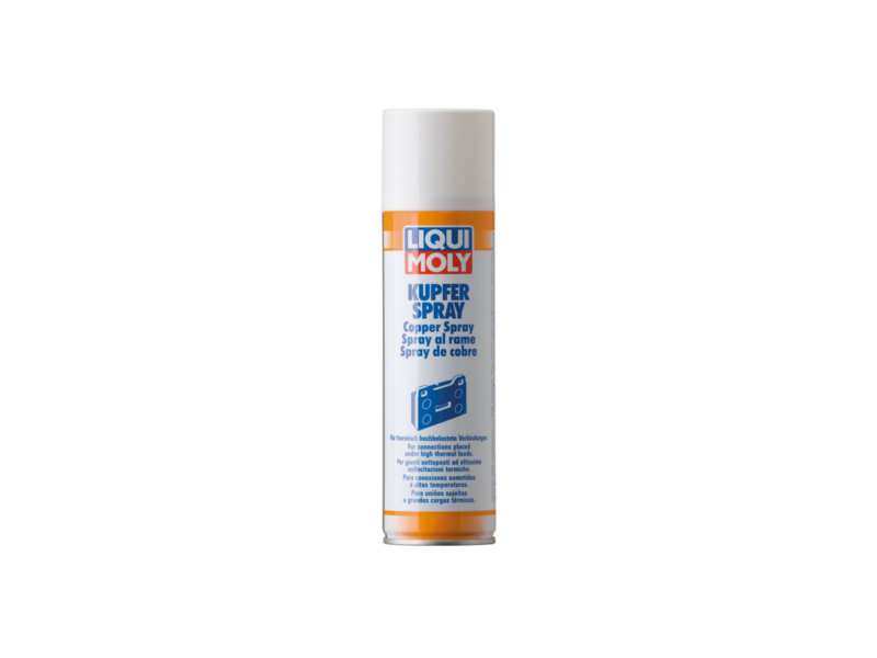 LIQUI-MOLY Kupferspray 604324 Länge [cm]: 52, Inhalt [ml]: 250, Gebindeart: Dose 
Gebindeart: Dose, Inhalt [ml]: 250
Kann aus Gründen der Qualitätssicherung nicht zurückgenommen werden! 1.