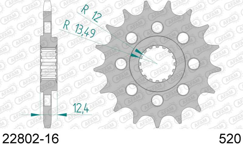 AFAM Kettenrad 10499229 Erstens für Chain 520, Zahnnummer: 16, Suzuki GSX-R 1000 2017