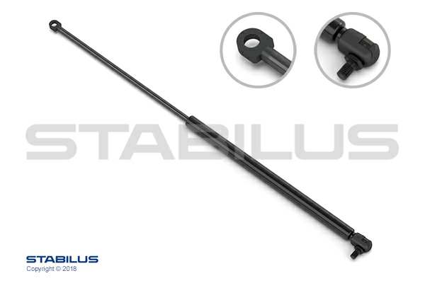 STABILUS Gasfeder 155970 Länge [mm]: 580, Durchmesser [mm]: 8, Hub [mm]: 235, Ausschubkraft [N]: 520, Gehäusedurchmesser [mm]: 18, für Organisationsnummer: MONTCADA V.I.