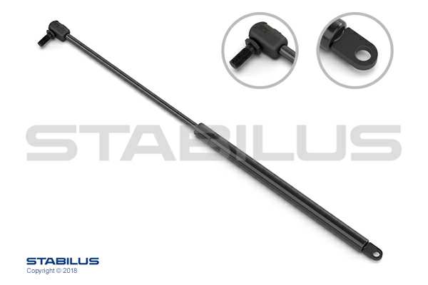 STABILUS Gasfeder 156267 Länge [mm]: 530, Hub [mm]: 200, Druckkraft [N]: 400, Durchmesser der Befestigungspunkte [mm]: 8, Dicke/Stärke [mm]: 5, Kugeldurchmesser [mm]: 10, Gewicht [kg]: 0,27