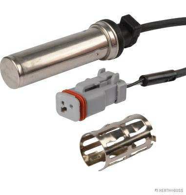 ELPARTS Raddrehzahlsensor 11026040 Kabellänge [mm]: 5520, Anschlussanzahl: 2, Nennspannung [V]: 24, Länge [mm]: 5560, Ergänzungsartikel/Ergänzende Info: mit Zubehör, Anzahl der Steckkontakte: 2, Einbauposition: Vorderachse rechts 1.