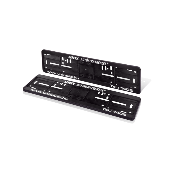 UNIX Nummernschildhalter - 2D-Schriftzug weiß - UNIX Design 601540 UNIX -Bildunterschrift, Pkw -Kennzeichen, Rechteck, 2 PCs/Paket, Größe: 520 x 110 x 4,5 mm 1.