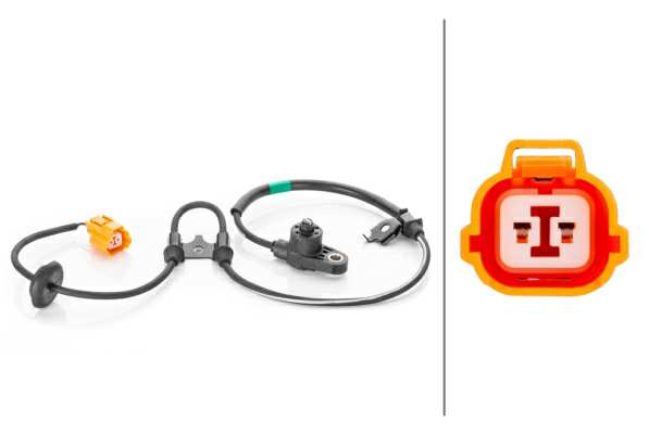 HELLA Raddrehzahlsensor 11110207 Kabellänge [mm]: 835, Sensorart: Induktivsensor, Ergänzungsartikel/Ergänzende Info: mit Halter, Anzahl der Steckkontakte: 2, Einbauposition: Vorderachse links, Montage/Demontage durch Fachpersonal erforderlich!:
