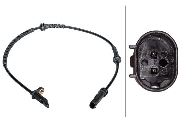 HELLA Raddrehzahlsensor 11110103 Einbauposition: Vorderachse, Kabellänge [mm]: 625, Sensorart: aktiver Sensor, Anzahl der Steckkontakte: 2, Montage/Demontage durch Fachpersonal erforderlich!: