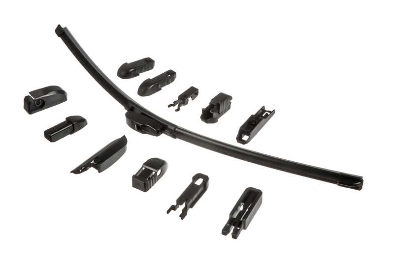 A.Z. MEISTERTEILE Scheibenwischer 11193030 550 mm, mit 13 Adaptern, flat / flach
Länge [mm]: 550, Länge [Zoll]: 22, Form: flach, Styling: mit Spoiler, Gebindeart: Blisterpack