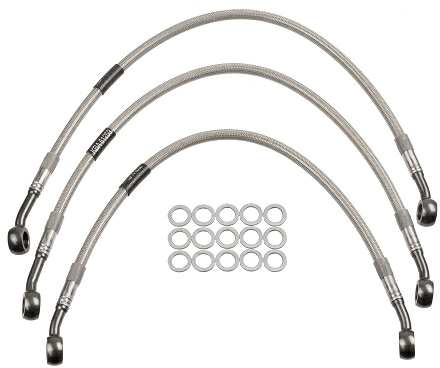 TRW Bremsleitung 200977 Set, Stahl -Covered, 3 PCs/Paket
Ergänzungsartikel/Ergänzende Info 2: Stahlflex, Oberfläche: kunststoffummantelt, Material: Aluminium, Farbe: titan, Ergänzungsartikel/Ergänzende Info: mit transparenter Ummantelung