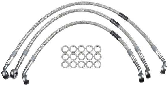 TRW Bremsleitung 202031 Set, Stahl -Covered, 3 PCs/Paket
Ergänzungsartikel/Ergänzende Info 2: Stahlflex, Oberfläche: kunststoffummantelt, Material: Aluminium, Farbe: titan, Ergänzungsartikel/Ergänzende Info: mit transparenter Ummantelung