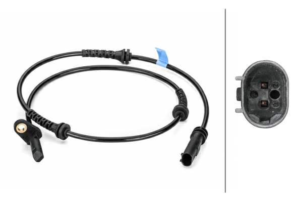 HELLA Raddrehzahlsensor 11298871 Einbauposition: Hinterachse, Kabellänge [mm]: 991, Sensorart: aktiver Sensor, Anzahl der Steckkontakte: 2, Montage/Demontage durch Fachpersonal erforderlich!: