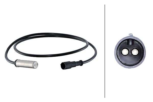 HELLA Raddrehzahlsensor 11298913 Einbauposition: Vorderachse links, Hinterachse rechts, Anzahl der Steckkontakte: 2, Kabellänge [mm]: 1040, Sensorart: Induktivsensor, Montage/Demontage durch Fachpersonal erforderlich!: