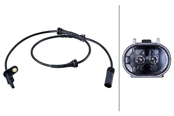 HELLA Raddrehzahlsensor 11298979 Anzahl der Steckkontakte: 2, Kabellänge [mm]: 868, Sensorart: aktiver Sensor, Einbauposition: Hinterachse, Montage/Demontage durch Fachpersonal erforderlich!: