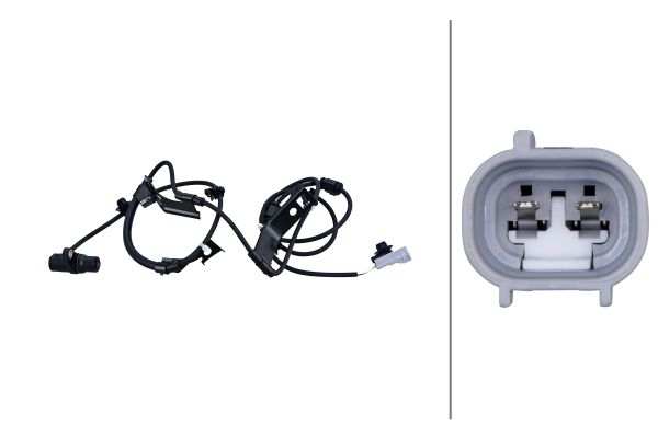 HELLA Raddrehzahlsensor 11298949 Kabellänge [mm]: 1855, Anzahl der Steckkontakte: 2, Sensorart: Induktivsensor, Ergänzungsartikel/Ergänzende Info 2: mit Befestigungsclips am Kabel, Montage/Demontage durch Fachpersonal erforderlich!: