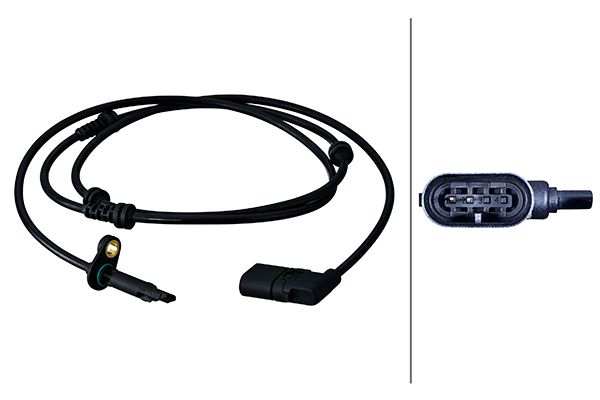 HELLA Raddrehzahlsensor 11298984 Einbauposition: Vorderachse, Anzahl der Steckkontakte: 2, Kabellänge [mm]: 1552, Sensorart: aktiver Sensor, Montage/Demontage durch Fachpersonal erforderlich!: