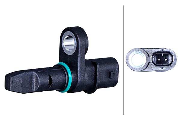 HELLA Raddrehzahlsensor 11298970 Anzahl der Steckkontakte: 2, Einbauposition: Hinterachse, Gesamtlänge [mm]: 53, Sensorart: aktiver Sensor, Montage/Demontage durch Fachpersonal erforderlich!: