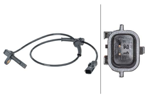HELLA Raddrehzahlsensor 11298857 Kabellänge [mm]: 640, Sensorart: Hallsensor, Anzahl der Steckkontakte: 2, Montage/Demontage durch Fachpersonal erforderlich!: