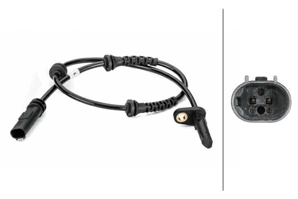 HELLA Raddrehzahlsensor 11298868 Einbauposition: Hinterachse, Kabellänge [mm]: 675, Sensorart: aktiver Sensor, Anzahl der Steckkontakte: 2, Montage/Demontage durch Fachpersonal erforderlich!: