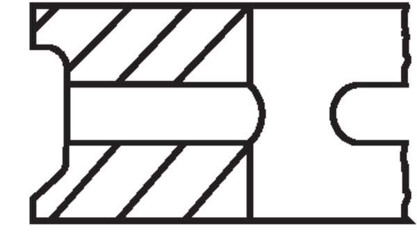 MAHLE ORIGINAL Kolbenringsatz 221100 Zylinderbohrung [mm]: 74,0, Komponentennummer: 1. R 1,5 Mo P, 2. NM 1,75 P, 3. G 3,0 
Zylinderbohrung [mm]: 74,0 1.