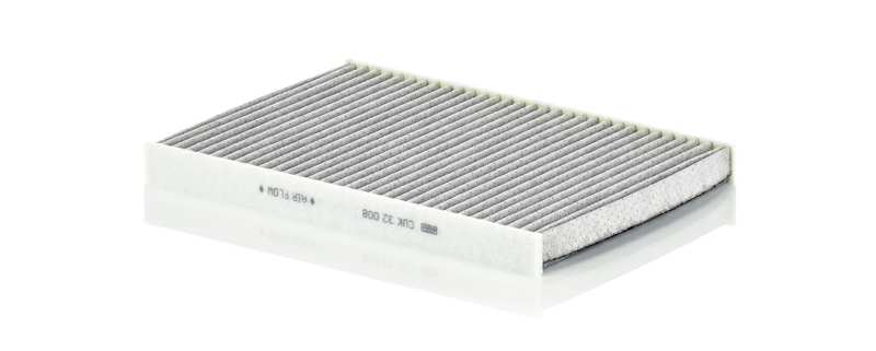 MANN-FILTER Innenraumluftfilter 10366818 Filterausführung: Aktivkohlefilter, Hocheffizienz Version mit Aktivkohle (Art.-Nr.): FP 32 008, EU-Produktsicherheitsverordnung (GPSR): IEC 60417-6183 mechanisches Fachwissen erforderlich, Einbauposition: unter der Mittelkonsole, Einbauzeit [min]: 18, Länge [mm]: 300, Breite [mm]: 215, Höhe [mm]: 26