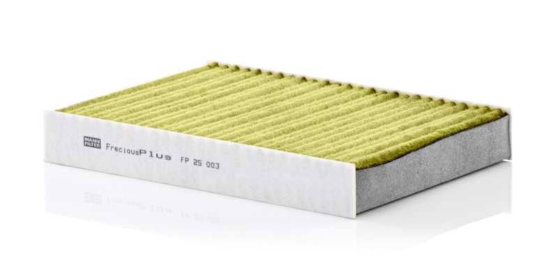 MANN-FILTER Innenraumluftfilter 10366830 Basisversion (Art.-Nr.): CU 25 003, Basisversion mit Aktivkohle (Art.-Nr.): CUK 25 003, EU-Produktsicherheitsverordnung (GPSR): IEC 60417-6183 mechanisches Fachwissen erforderlich, Einbauposition: unter der Mittelkonsole, Filterausführung: Aktivkohlefilter mit Polyphenol, mit antibakterieller Wirkung, Feinstaubfilter (PM 2.5), mit fungizider Wirkung, Aktivkohlefilter, Einbauzeit [min]: 10, Länge [mm]: 250, Breite [mm]: 180, Höhe [mm]: 35