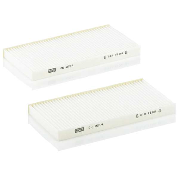 MANN-FILTER Innenraumluftfilter 343714/1 2 Stk/Set
Filterausführung: Partikelfilter, EU-Produktsicherheitsverordnung (GPSR): IEC 60417-6183 mechanisches Fachwissen erforderlich, Einbauposition: hinter dem Handschuhfach, Einbauzeit [min]: 18, Länge [mm]: 216, Breite [mm]: 107, Höhe [mm]: 17