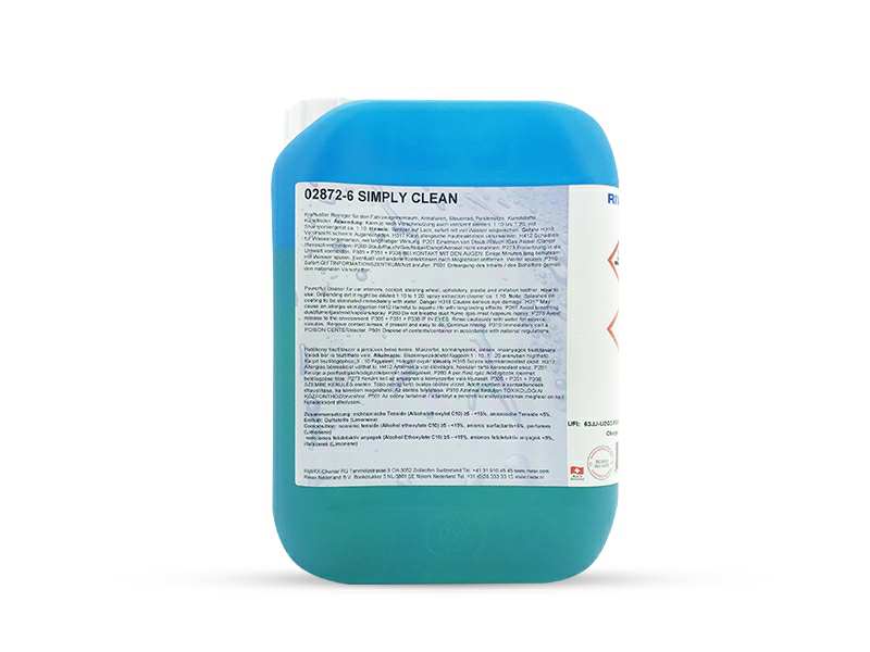 RIWAX Innenreiniger 11435301 Simply Clean - Super starker Innenraumreiniger universal, 5kg wirksamer Reiniger für Haushalt und Fahrzeuginnenräume. Zur Reinigung von Armaturenbrett, Lenkrad, Sitzen, Kunststoffen. Auch echtes Leder kann damit gereinigt werden. Anwendung: Je nach Verschmutzung im Verhältnis 1:5-1:10 verdünnen.
Kann aus Gründen der Qualitätssicherung nicht zurückgenommen werden!