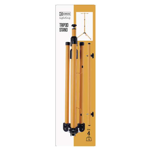 EMOS Lampenhalter 11446415 1Stück, Farbe: gelb, Leuchtenkörper: Stahl, Verwendung: tragbar, Abmessungen: 140 × 120 × 630 mm 1.